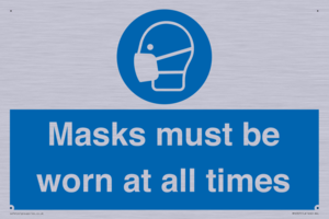 Masks must be worn at all times